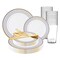 Smarty Had A Party White with Blue and Gold Chord Rim Plastic Wedding Value Set, 720PK 620VS120 - alternate 1